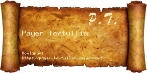 Payer Tertullia névjegykártya